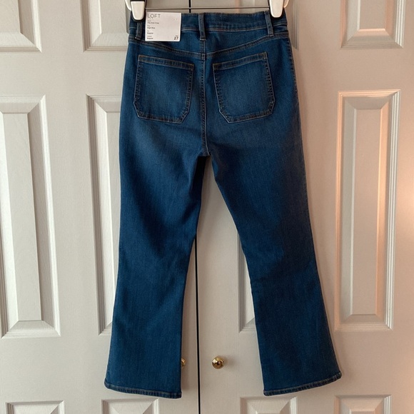 LOFT Patch Pocket High Rise Kick Crop Jeans, Dark Wash, Sz 4/27, NWT - Picture 7 of 12